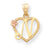 14k Gold Two-Tone Initial N in Heart Charm hide-image