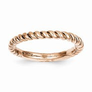 14k Rose Gold Polished Twisted Wedding Band