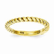 14k Yellow Gold Polished Twisted Wedding Band