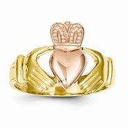 14k Men's Two-Tone Claddagh Ring