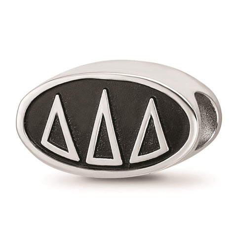 Sterling Silver LogoArt Delta Delta Delta Oval Letters Bead