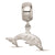 Delta Delta Delta Dolphin On Charm Bead in Sterling Silver