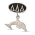 Delta Delta Delta Oval With Dolphin Charm Dangle Bead in Sterling Silver