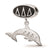 Sterling Silver LogoArt Delta Delta Delta Oval With Dolphin Dangle Bead