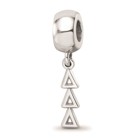 Sterling Silver LogoArt Delta Delta Delta Vertical Letters On Bea