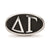 Delta Gama Oval Letters Charm Bead in Sterling Silver