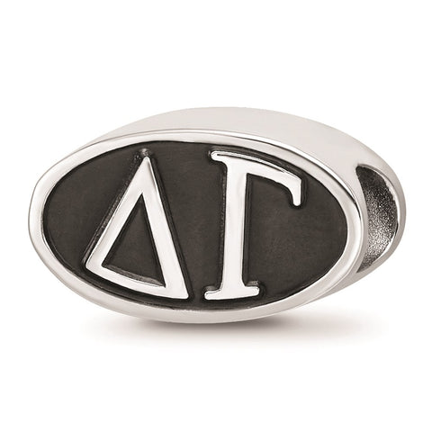 Sterling Silver LogoArt Delta Gama Oval Letters Bead