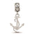 Delta Gamma Anchor On Heart Charm Bead in Sterling Silver