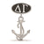 Delta Gamma Oval With Anchor Charm Dangle Bead in Sterling Silver