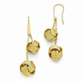 Bronze Textured Gold-tone Knot Earrings