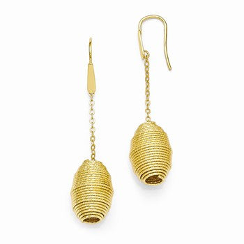 Bronze Textured Gold-tone Hive-shaped Earrings