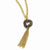 Bronze/Yellow Bronze Polished Brown & Gold-Tone Tassel Necklace