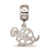 Delta Zeta Turtle On Heart Charm Bead in Sterling Silver