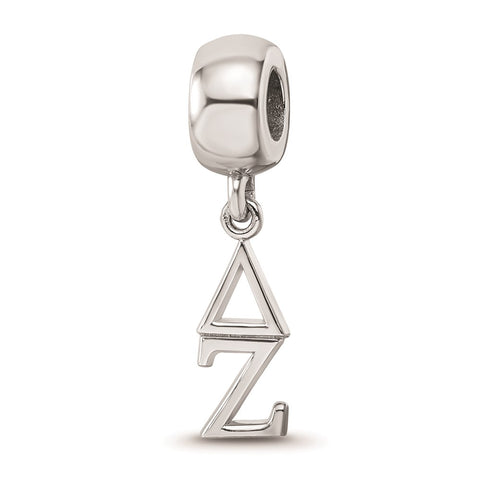 Sterling Silver LogoArt Delta Zeta Vertical Letters Bead