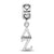 Delta Zeta Vertical Letters On Heart Charm Bead in Sterling Silver