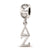 Sterling Silver LogoArt Delta Zeta Vertical Letters On Heart Bead