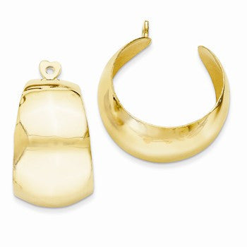 14k Yellow Gold Polished Hoop Earring Jackets