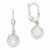 14k White Gold Polished Diamond-Cut Dangle Leverback Earrings