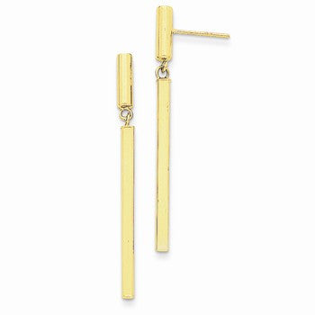 14k Yellow Gold Fancy Squared Dangle Earrings