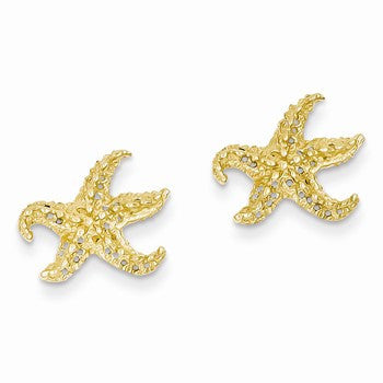 14k Yellow Gold Starfish Earrings