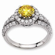 14k White Gold Round Cultured Diamond Ring