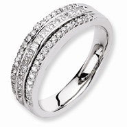 14k White Gold Diamond Wedding Band