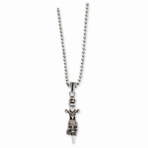 Stainless Steel Skull Dagger Necklace