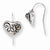 Stainle Steel Heart w/CZ Dangle Earrings