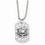 Stainless Steel Skull, Heart Cut-Out Dog Tag Necklace