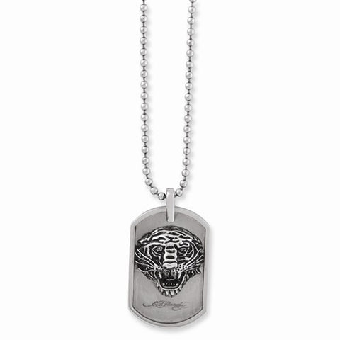 Stainless Steel Tiger Head Dog Tag Necklace