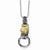 Stainless Steel Bulldog Bronze Cap & Black Dia Eyes Pendant On Necklace