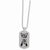 Stainless Steel Skull Rose Dog Tag Necklace