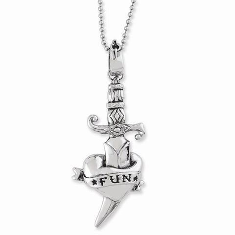 Stainless Steel Knife Fun Pendant On Necklace