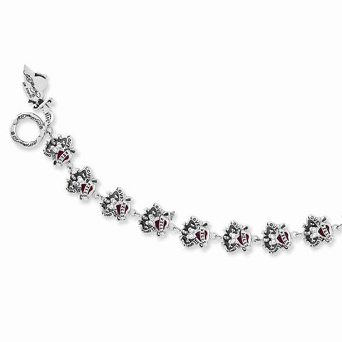 Stainless Steel Love Kills Slowly with Red Cz Charm