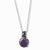 Stainless Steel Purple CZ and Fish Necklace