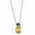 Stainless Steel Yellow CZ and Flower Necklace