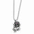 Stainless Steel Rose Red CZ Necklace