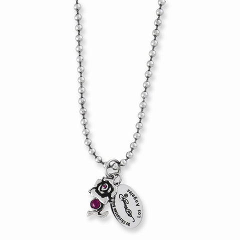 Stainless Steel Rose CZ Charm