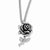 Stainless Steel Large Rose Pendant On Necklace