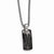 Titanium/Silver Two-Tone Black Ti Cable & Black Spinel Silver Bezel Pendant On Necklace