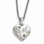 Titanium/Silver Two-Tone Heart Multi-Color Sapphire with Silver Bezels & Ex Necklace