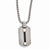 Titanium Dog Tag & Cable Pendant On Necklace