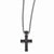 Titanium Black Ti Design Cross Pendant On Necklace