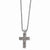 Titanium Casted Satin & Polished Cross Pendant On Necklace