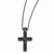 Titanium Black Ti Casted Satin & Polished Cross Pendant On Necklace