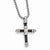 Titanium Cable Cross Pendant On Necklace