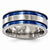 Titanium Grooved Blue Anodized 8.5mm Wedding Band