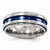 Titanium Grooved Blue Anodized 7.5mm Wedding Band