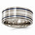 Titanium with Sterling Silver Blue Anodized 10mm Wedding Band