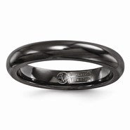 Black Titanium Domed 4mm Wedding Band
